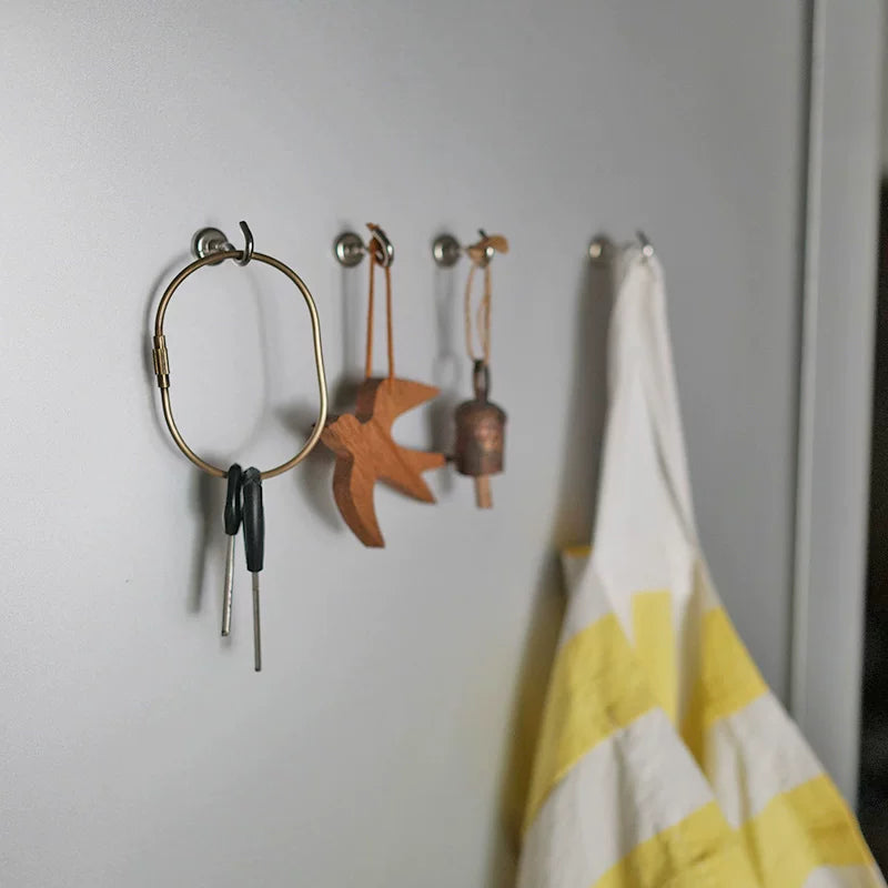 No-Drill Refrigerator Magnetic Hooks - Damage-Free Kitchen Storage Magnet Hangers