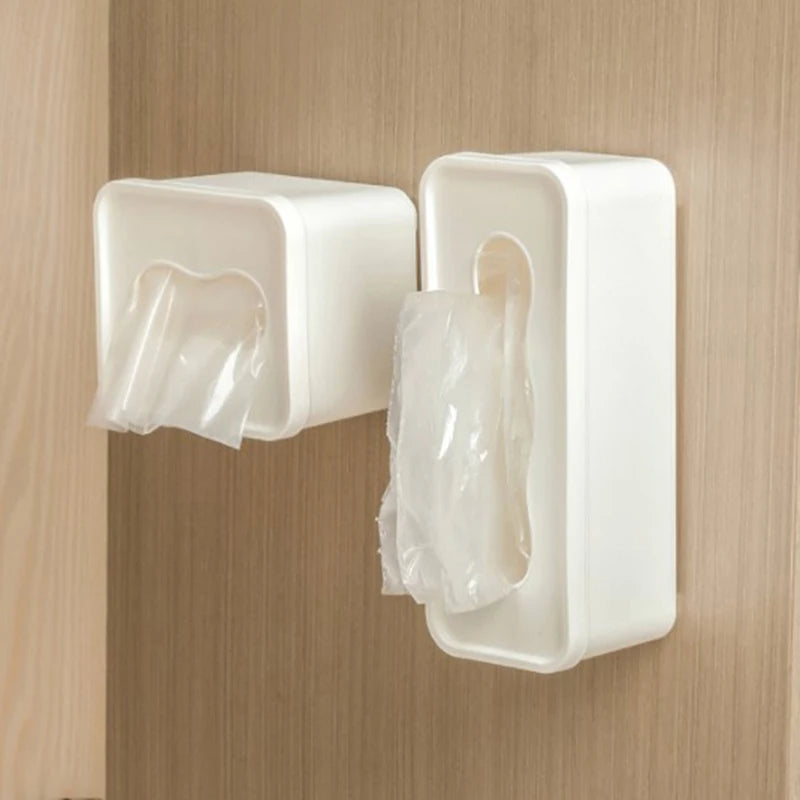 Wall Mounted Kitchen Organizer | Mask, Garbage Bag, Plastic Wrap & Glove Dispenser for Cabinet Doors
