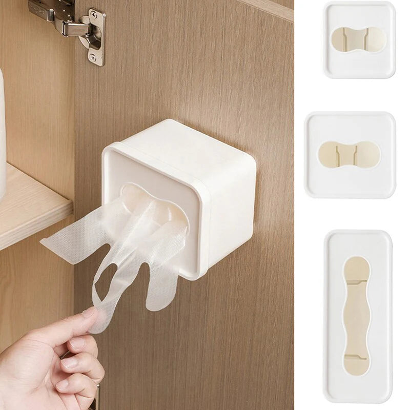 Wall Mounted Kitchen Organizer | Mask, Garbage Bag, Plastic Wrap & Glove Dispenser for Cabinet Doors