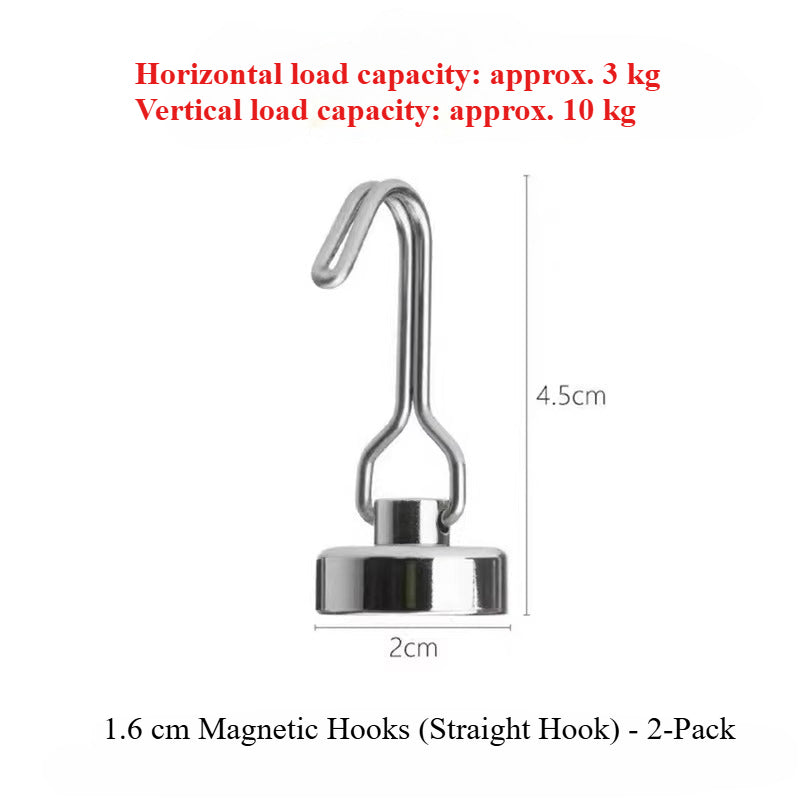 No-Drill Refrigerator Magnetic Hooks - Damage-Free Kitchen Storage Magnet Hangers